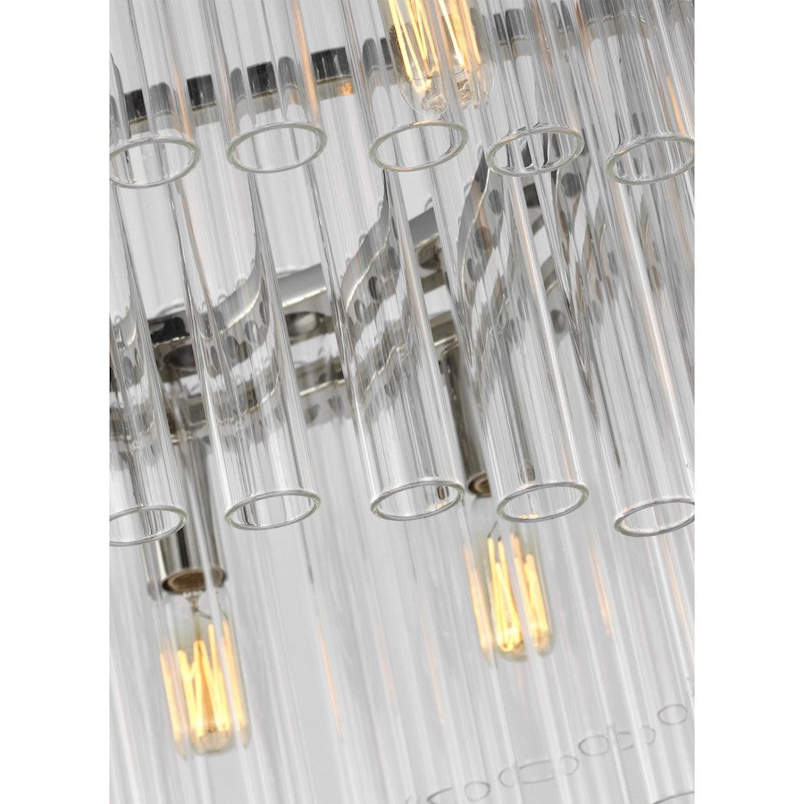 12 Light Medium Chandelier, Pol Nickel