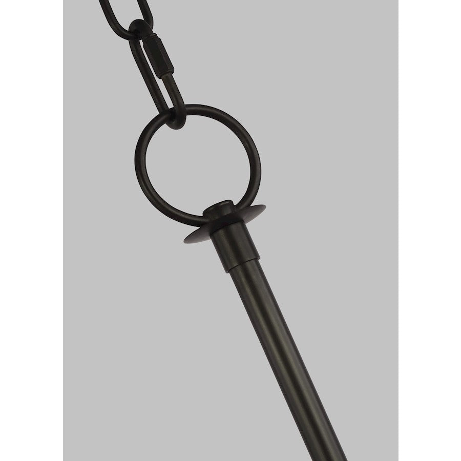 8 Light Linear Chandelier, Aged Iron