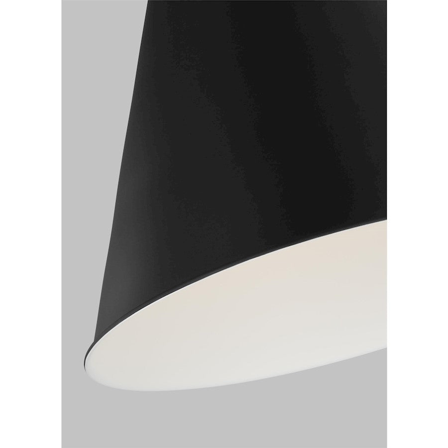 1 Light Large Cone Pendant, BK/BS