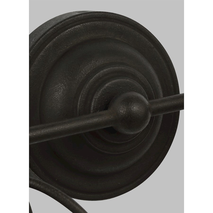 2 Light Bathroom Vanity Light, Smith Steel