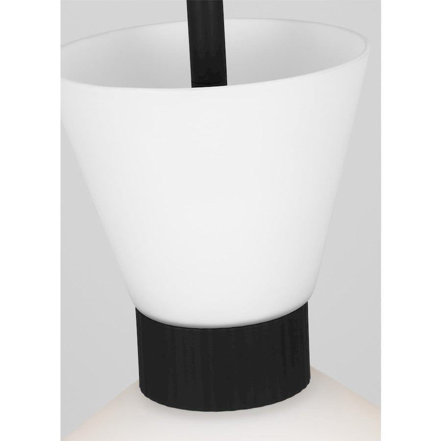 1 Light Med Pendant, Black