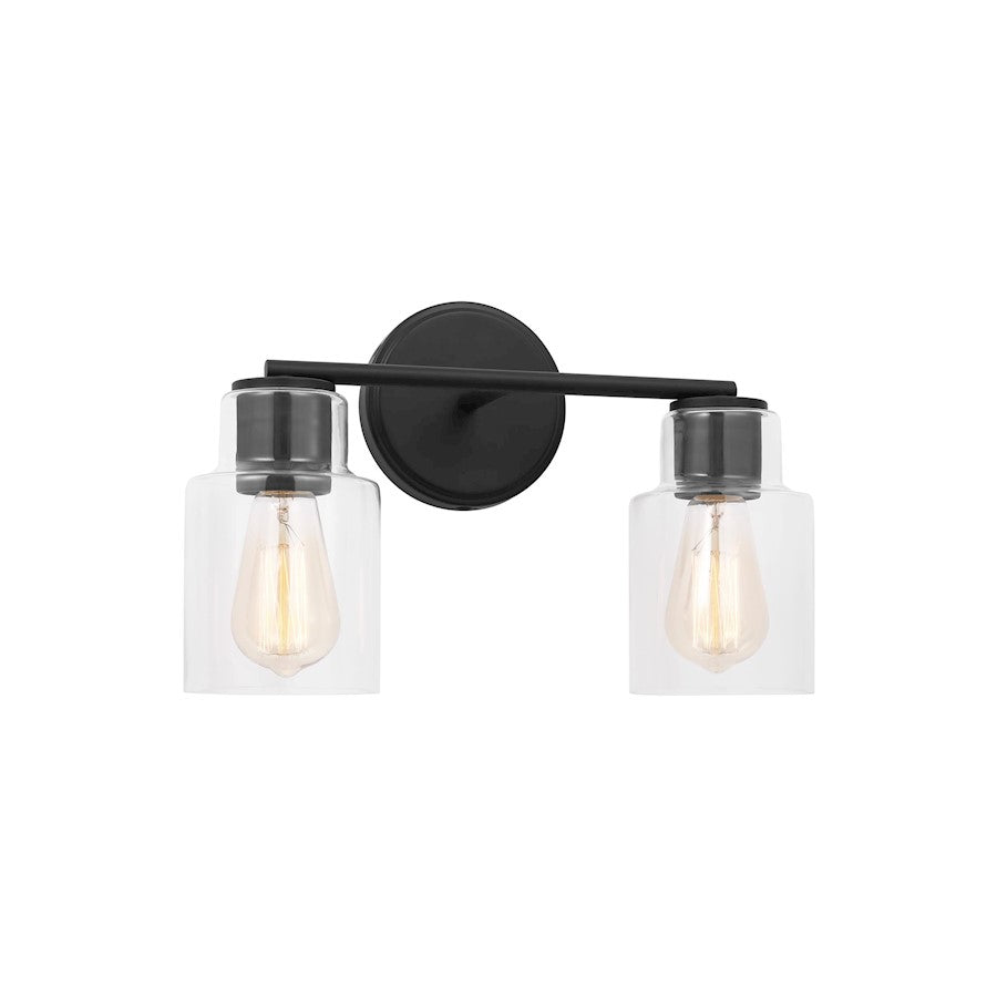 2 Light Bathroom Vanity Light, Midnight Black