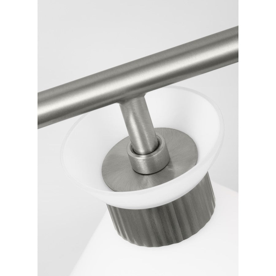 3 Light Bathroom Vanity Light, Brushed Steel