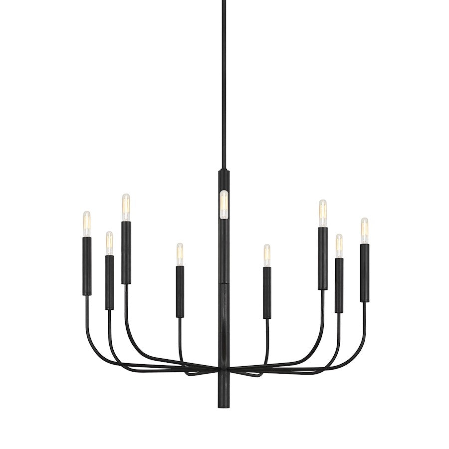 9 Light Chandelier, AgIron