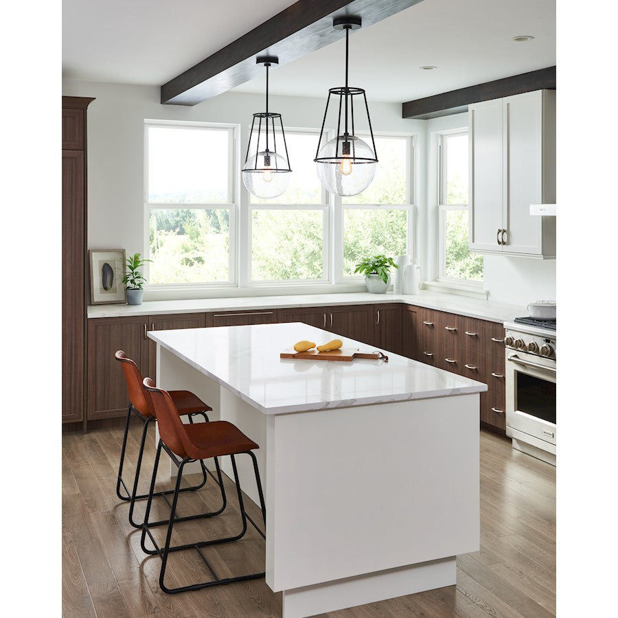 1 Light Pendant, AgIron