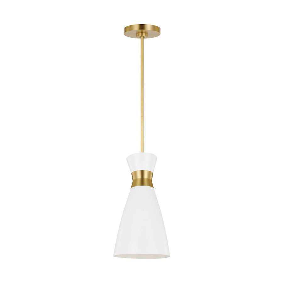 1 Light 8" Pendant, PN/White