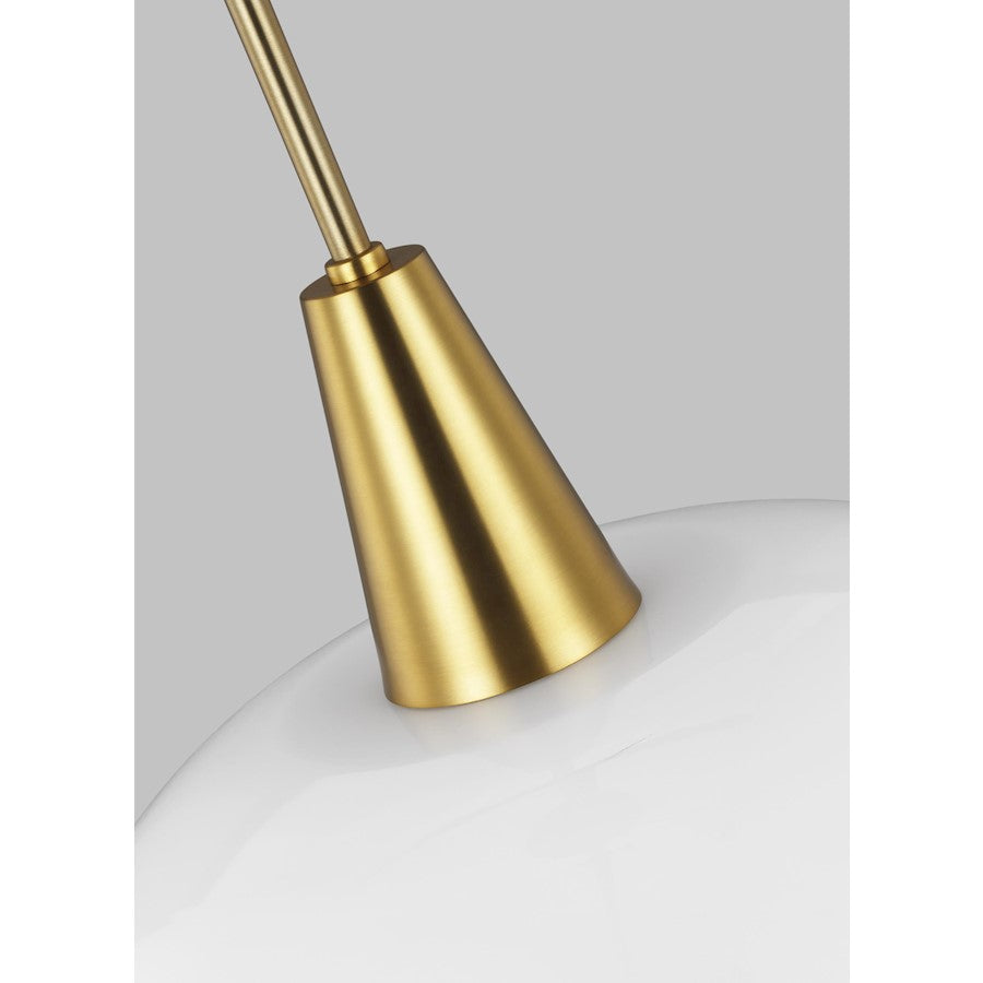 1 Light Pendant, BB/Milk White