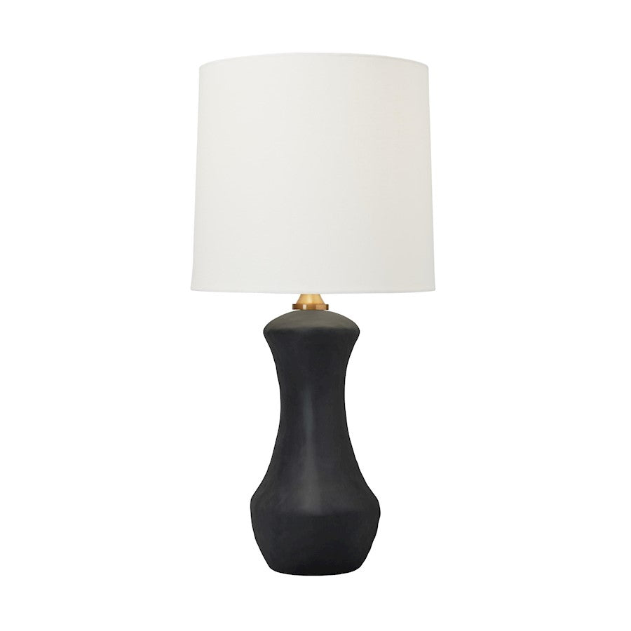 Studio Bone 1-Lt Table Lamp, Rough BK Ceramic/WH