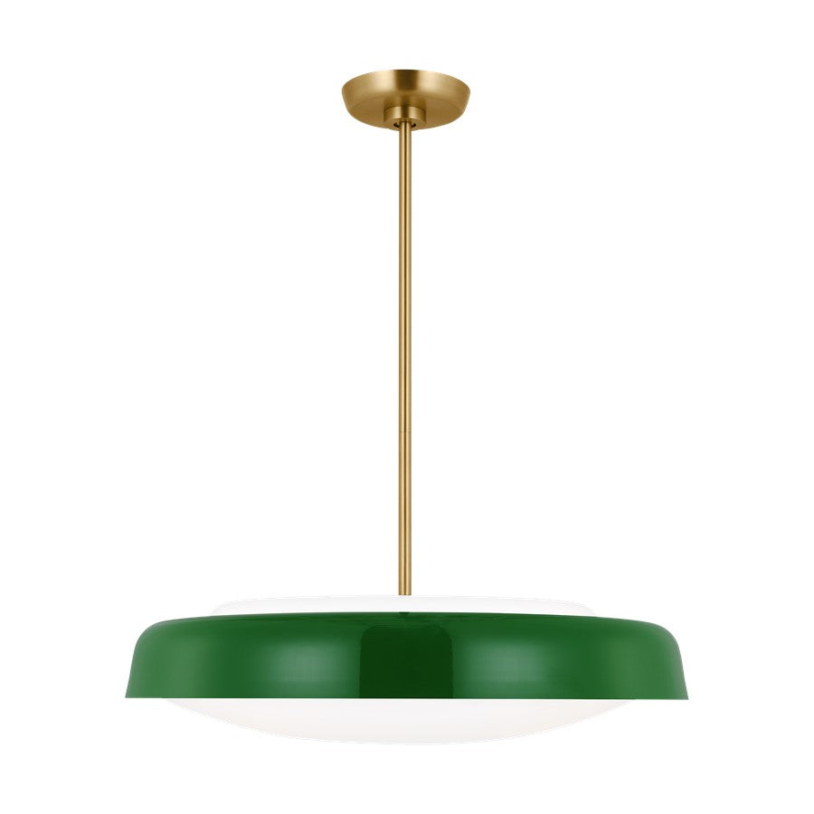 Visual Comfort Studio Draper 3Lt Pendant, Green/Milk - KSP1133GRN
