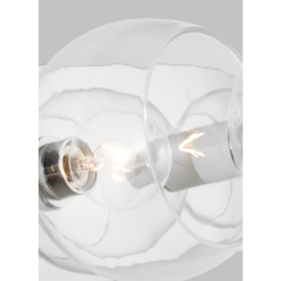 5 Light Large Bathroom Vanity Light, Polished Nickel