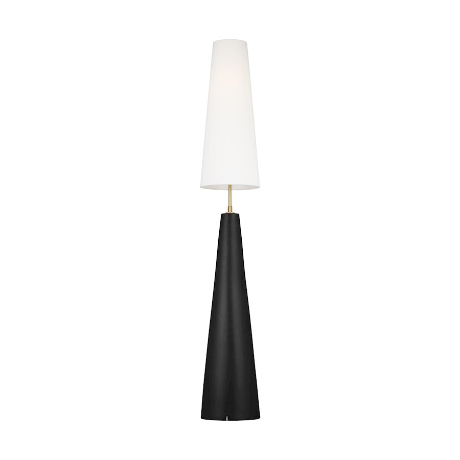 Visual Comfort Studio Lorne 1 Light Floor Lamp, Coal/White Linen