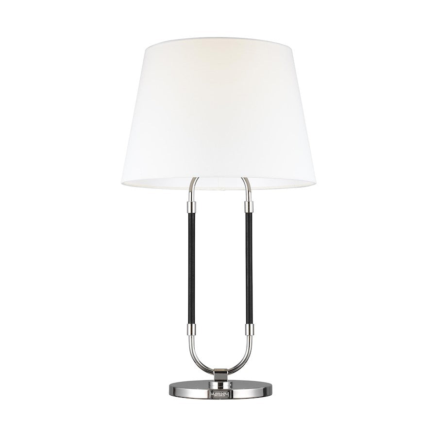 Studio Katie 1-Lt Table Lamp, Pol Nickel/White Linen