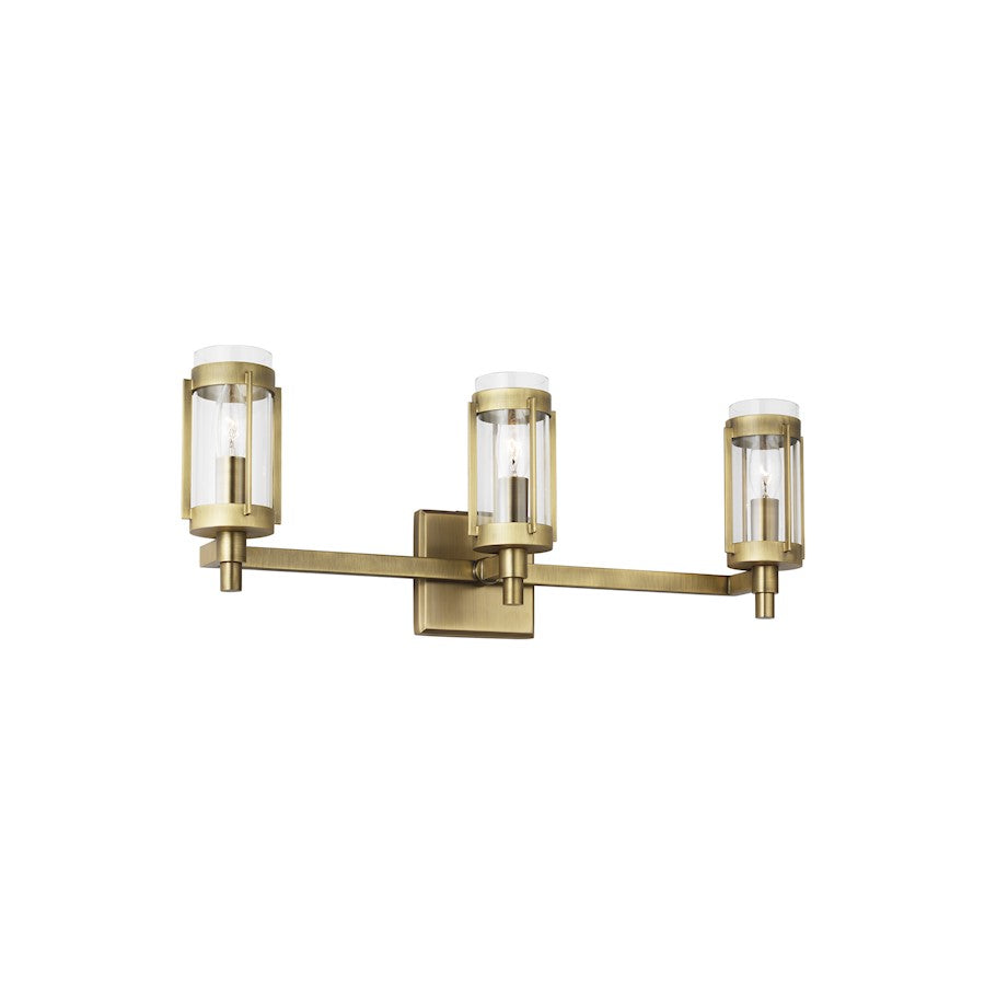 3 Light Bathroom Vanity Light, Brass
