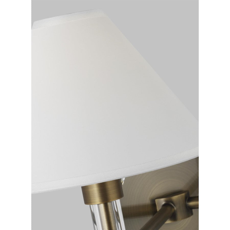 2 Light Bathroom Vanity Light, Time Worn Brass