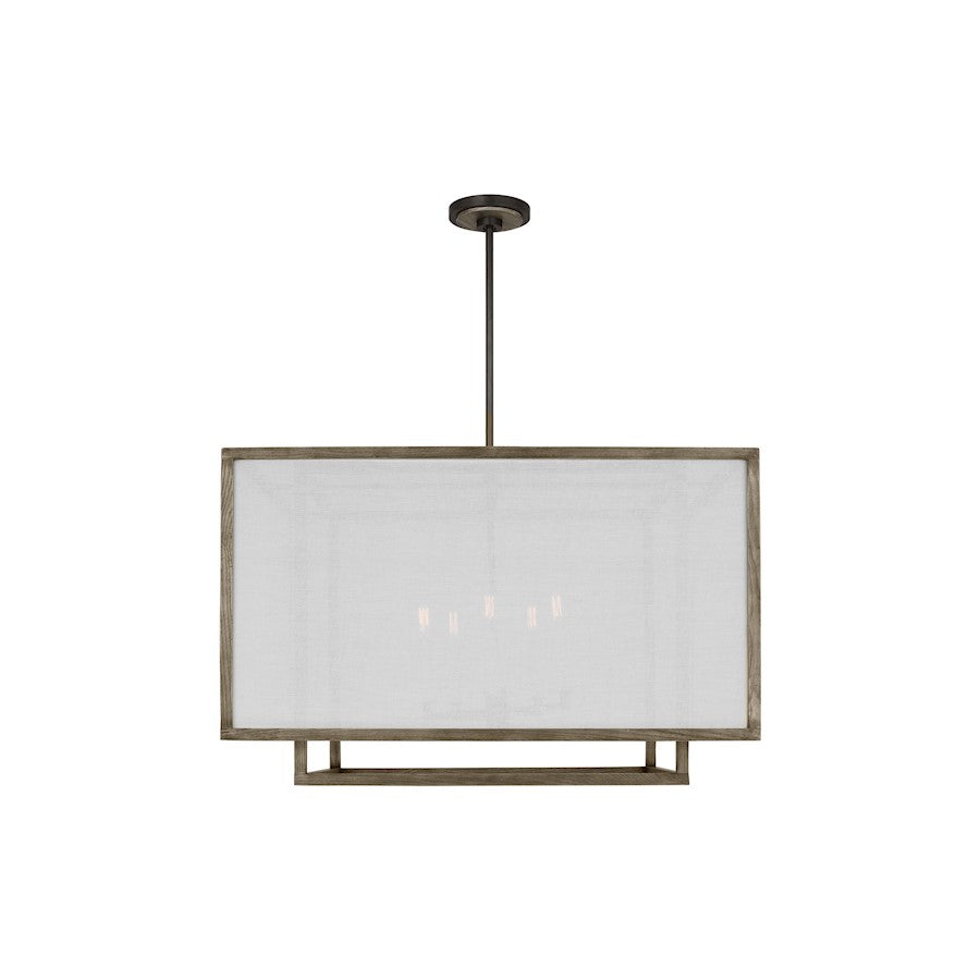 Visual Comfort Studio Brockway 5-Lt XL Lantern, Oak Wood/White - TFC1075WDO