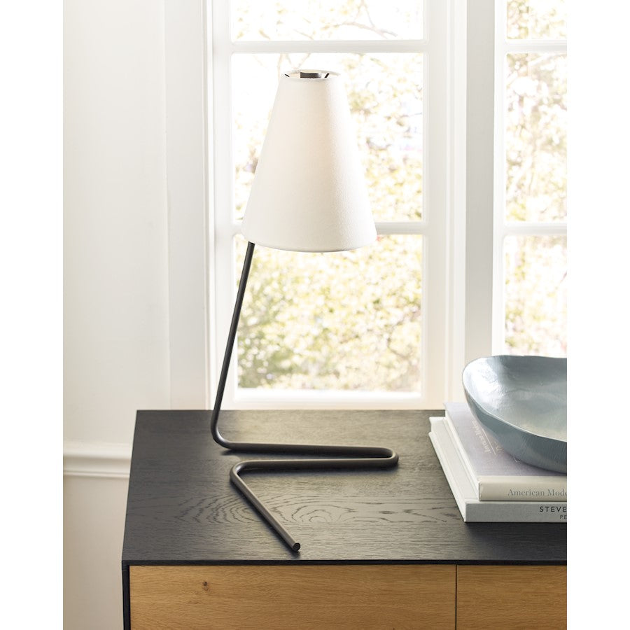 Studio Dylan 1-Lt Tall Table Lamp, Brass/White Linen