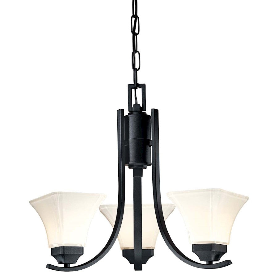 Minka Lavery Agilis 20in 3-Light Chandelier | Contemporary Black | Dining Room & Living Room | 20 x 20 x 17 in | Model 1813-66