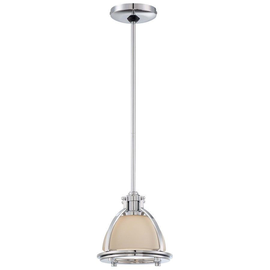 Minka Lavery 8in 1-Light Mini Pendant | Traditional Chrome | Kitchen Island & Breakfast Nook | W 8 x D 8 x H 7 in | Model 2240-77