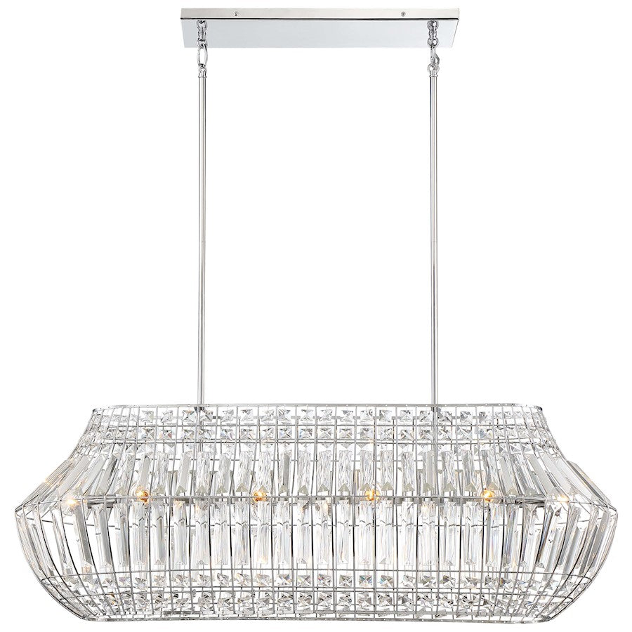 Minka Lavery Braiden 42in 6-Light Island Light | Chrome Transitional | Kitchen Island & Dining Room | 42 x 15 x 14 in | Model 2369-77