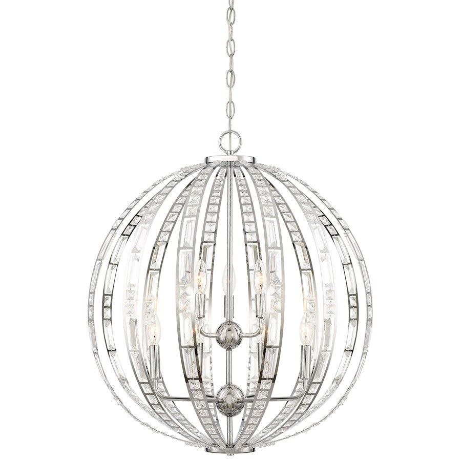 Minka Lavery Palermo 24in 1-Light Pendant | Chrome Transitional | Kitchen Island & Dining Room | 24 x 24 x 28 in | Model 2378-77