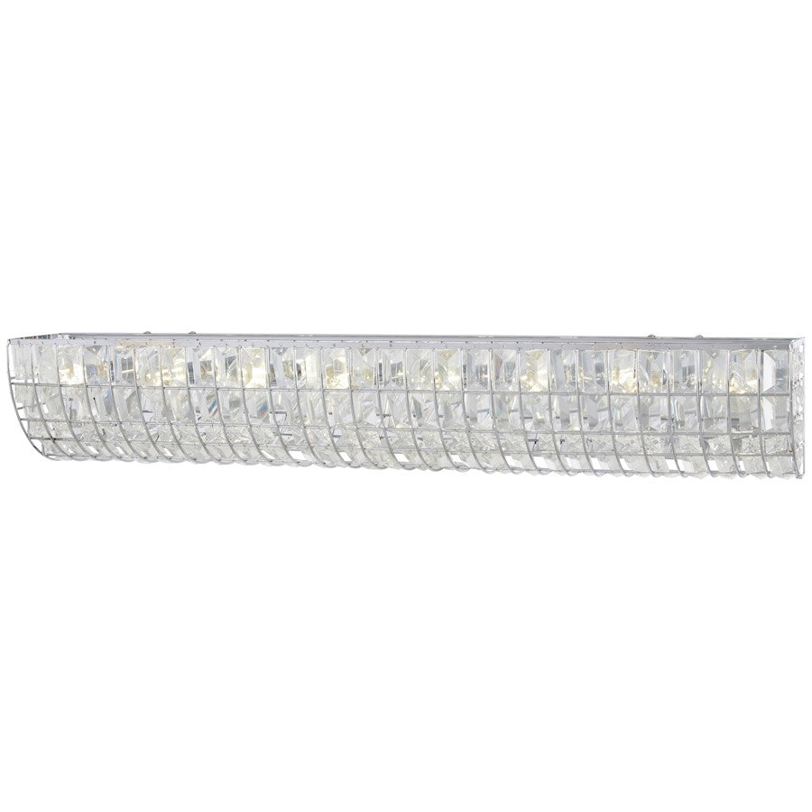 Minka Lavery Palermo 32in 8-Light Bath Vanity | Modern Chrome Steel and Crystal | Kitchen & Bathroom Vanity Light | 32 x 6 x 6 in | Model 2389-77