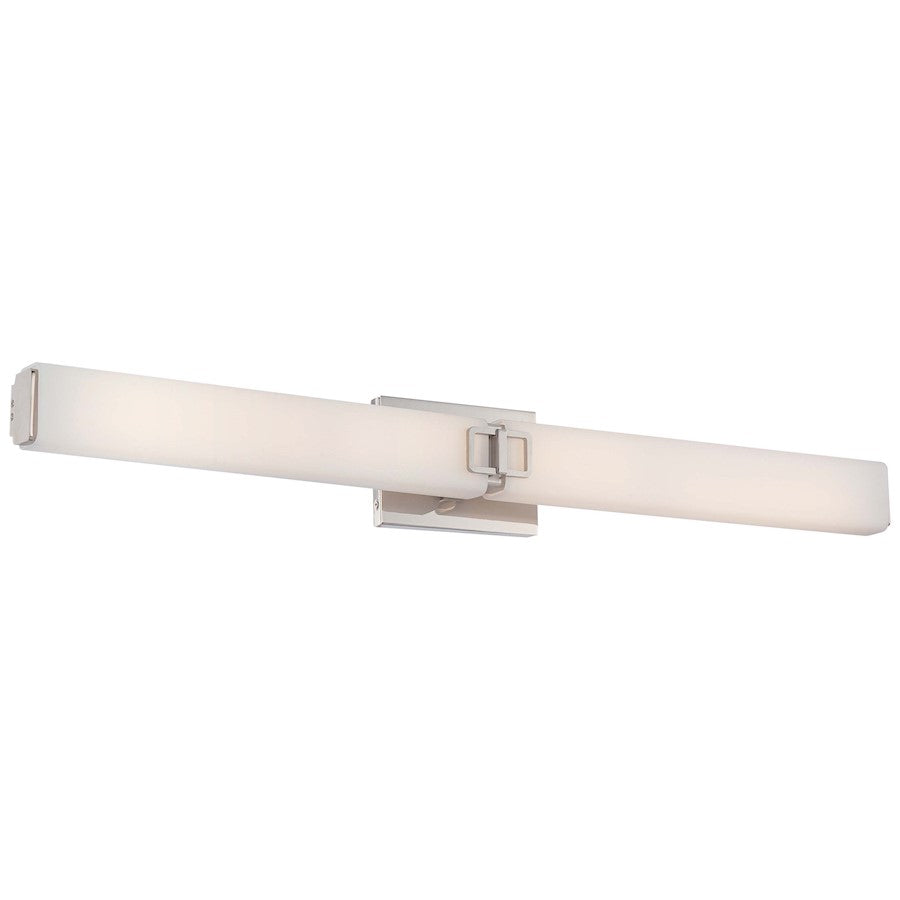 Minka Lavery Large Square LED Bath 37in | Transitional Polished Nickel | Bathroom Vanity Light | 37 x 4 x 5 in | Model 393-613-L