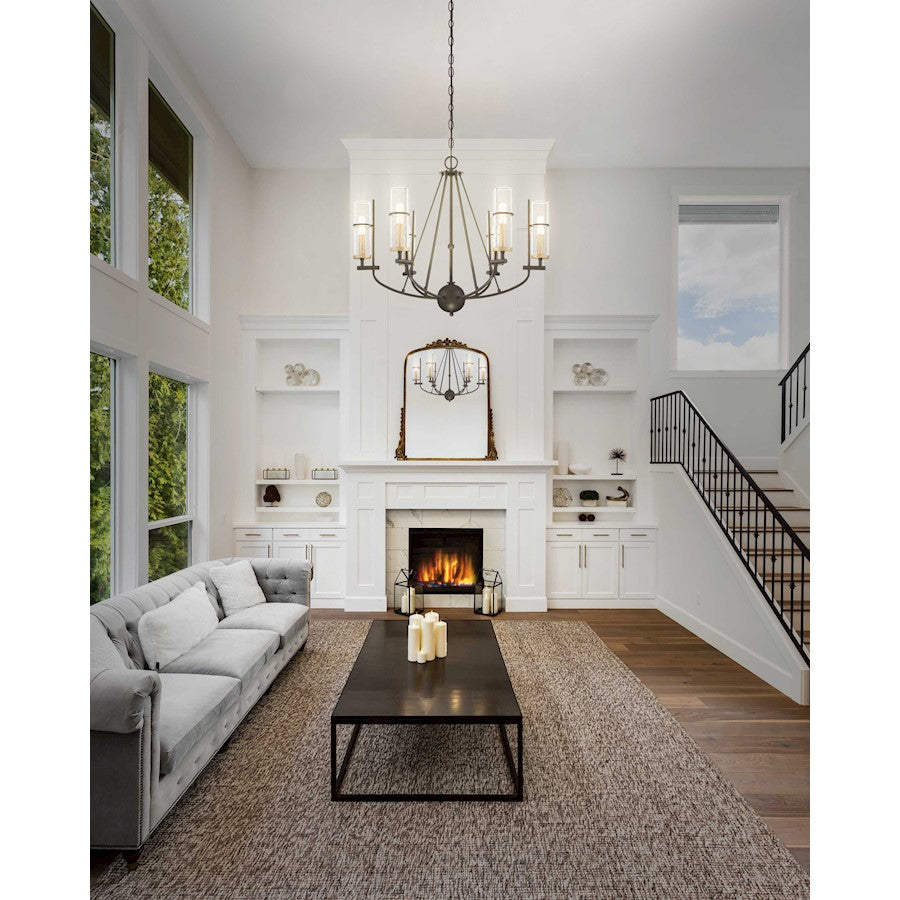 Minka Lavery Sussex Court 20in 4-Light Chandelier | Transitional Smoked Iron and Aged Gold | Dining Room & Kitchen | 20 x 20 x 20 in | Model 4086-107