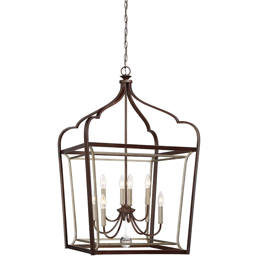 Minka Lavery Astrapia 23in 8-Light Foyer | Traditional Dark Rubbed Sienna and Aged Silver Metal | Entryway & Stairwell | Model 4349-593