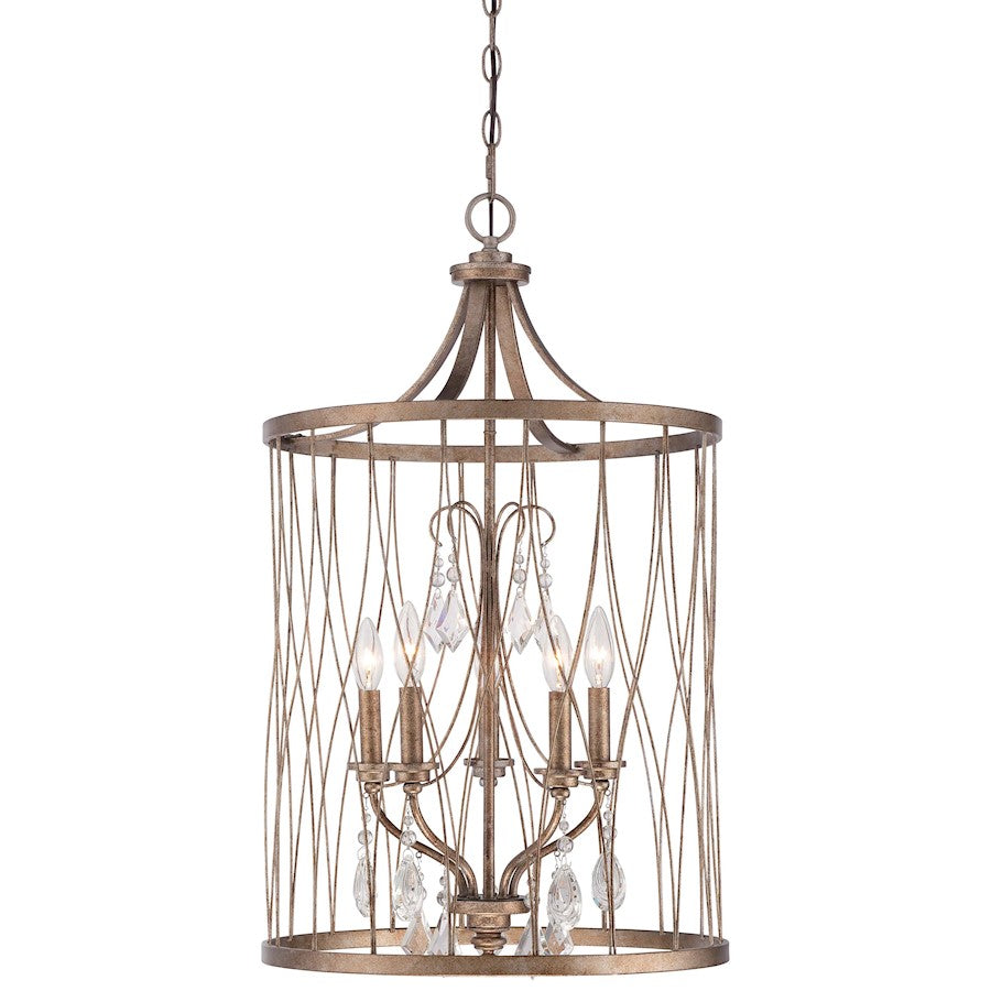 Minka Lavery West Liberty 18in 5-Light Pendant | Traditional Olympus Gold | Dining Room & Living Room | 18 x 18 x 30 in | Model 4405-581