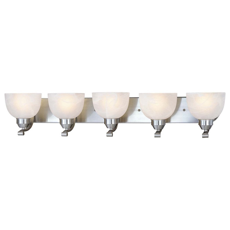 Minka Lavery Paradox 38in 5-Light Vanity Light | Transitional Brushed Nickel | Bathroom Vanity | 38 x 8 x 7 in | Model 5425-84