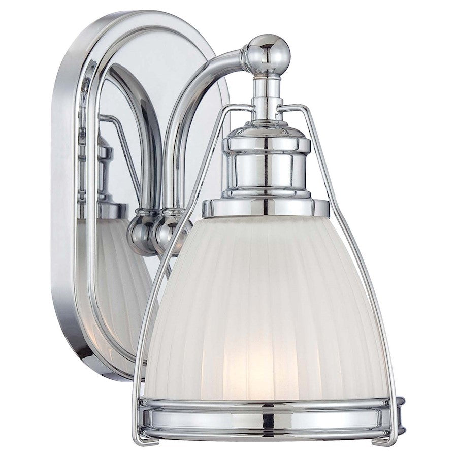 Minka Lavery Bath Art 1-Light Vanity Light | Traditional Chrome Steel | Bathroom & Powder Room | 7.25 x 5.5 x 9.25 in | Model 5791-77