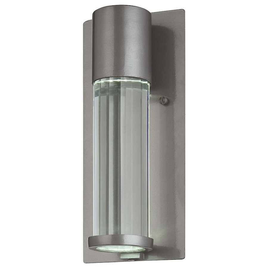 Minka Lavery Soare 11in 1-Light Wall Sconce | Contemporary Silver Finish | Outdoor Entryway & Patio | 5 x 4 x 11 in | Model 72321-247