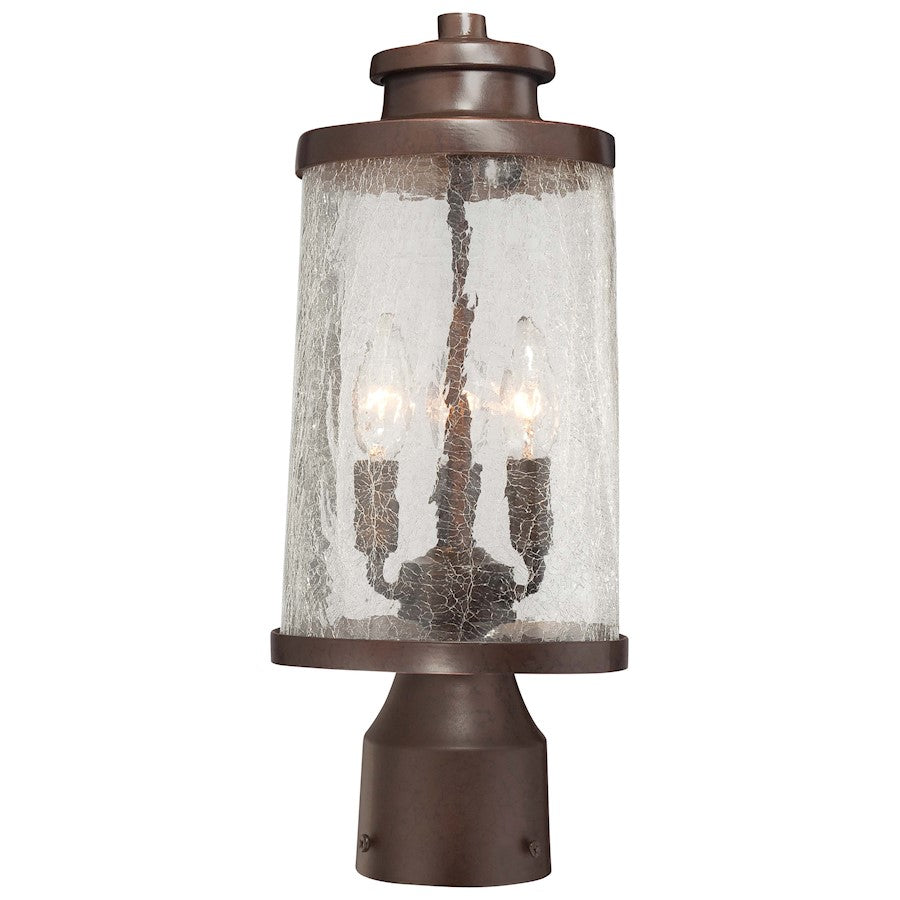 Minka Lavery Travessa 3-Light Post Mount | Spanish Countryside Bronze/Copper Lantern | Outdoor Patio & Garden | 8 x 16 in | Model 72336-291