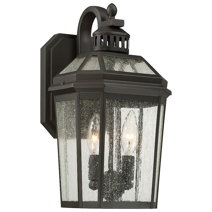 Minka Lavery Hawks Point 8in 2-Light Outdoor Wall Sconce | Traditional Oil Rubbed Bronze and Clear Glass | Covered Porches & | Model 72532-143