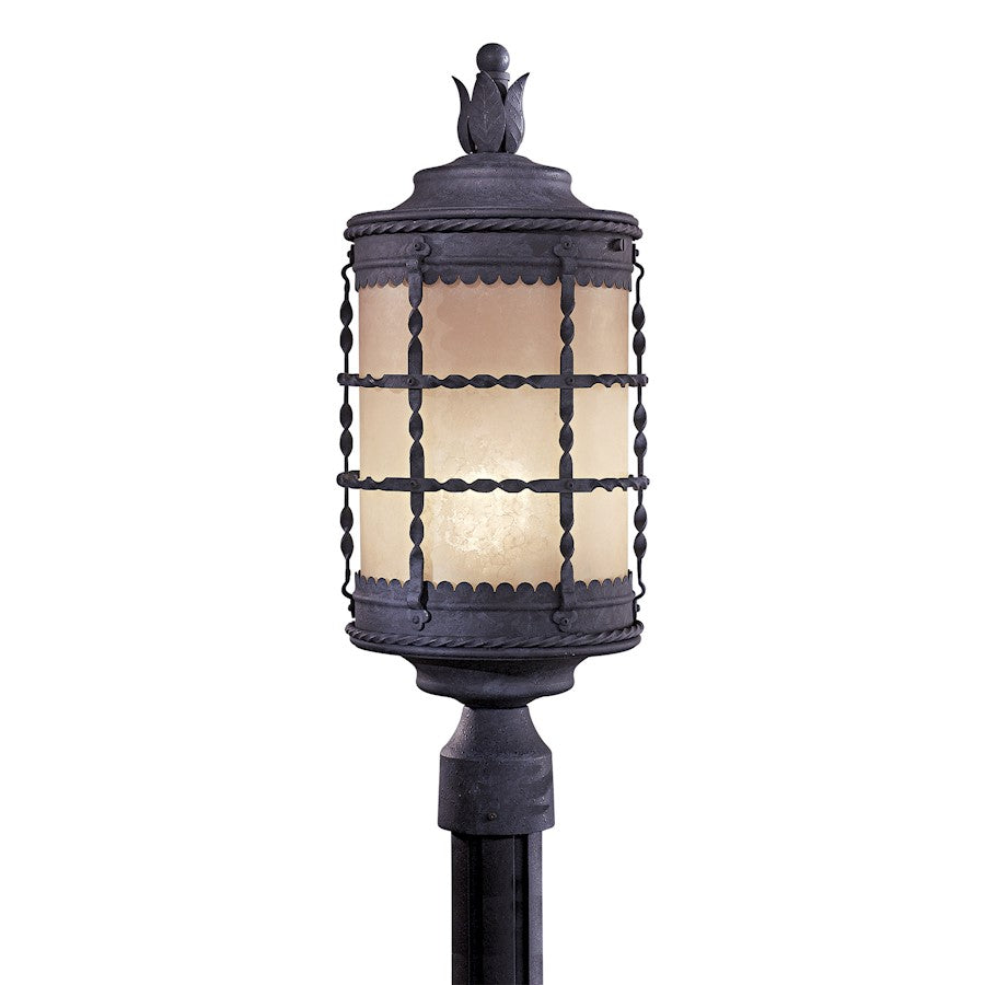 Minka Lavery Mallorca 22in 1-Light Post Light | Traditional Spanish Iron | Outdoor Pathway & Garden | 9 x 22.5 in | Model 8885-A39-PL