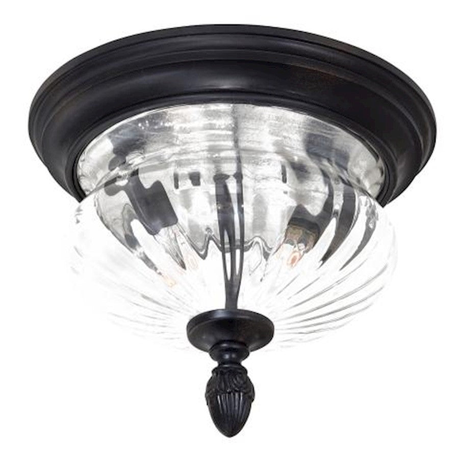 Minka Lavery Newport 2-Light Flush Mount | Traditional Heritage Outdoor Ceiling Light | Entryway & Covered Patio | 11.75 x 9.75 in | Model 9909-94