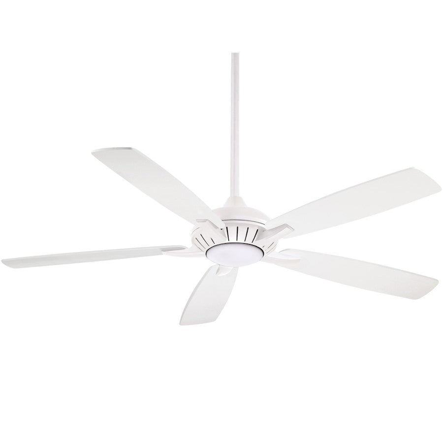 Minka Aire Dyno XL LED 60in Ceiling Fan | Traditional White Finish | Large Living Room & Great Room | 60 x 60 x 16 in | Model F1001-WH