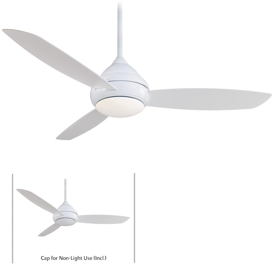 Minka Aire Concept L 58in Wet Ceiling Fan | Contemporary White | Covered Patio & Large Indoor Rooms | 58 x 58 x 15 in | Model F477-WH