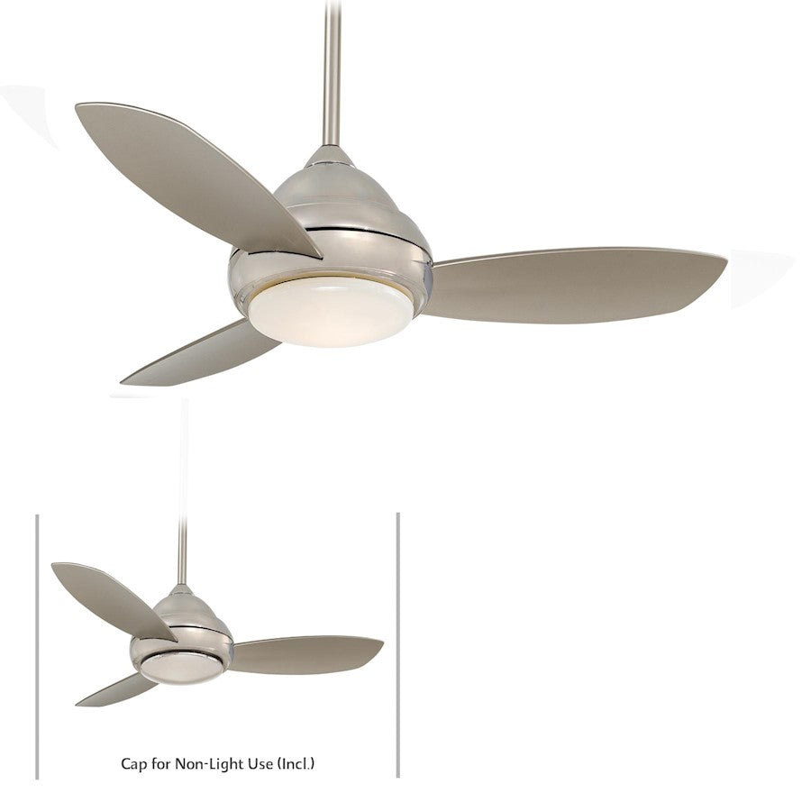Minka Aire Concept I 44in LED Ceiling Fan | Polished Nickel Contemporary Style | Bedroom & Dining Room | 44 x 44 x 18 in | Model F516L-PN
