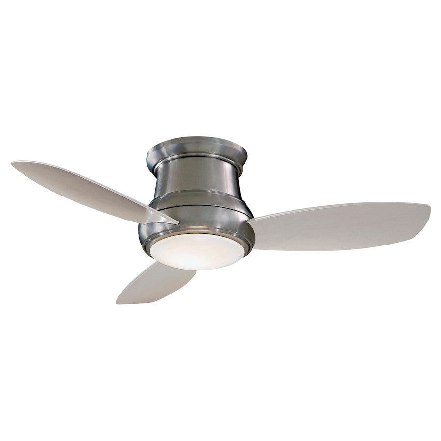 Minka Aire Concept II 52in LED Flush Ceiling Fan | Traditional Brushed Nickel | Living Room & Bedroom | 52 x 52 x 12 in | Model F519L-BN
