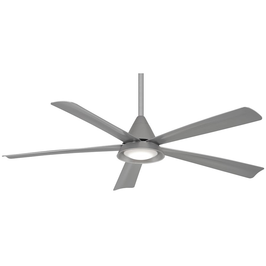 Minka Aire Cone 54in LED Ceiling Fan | Modern Silver | Indoor & Covered Patio | 54 x 54 x 14 in, Remote Included | Model F541L-SL
