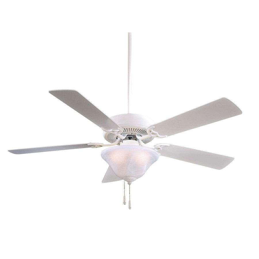 Minka Aire Contractor Uni-Pack 52in Ceiling Fan | Traditional White Finish | Bedroom & Living Room | 52 x 52 x 19 in | Model F548-WH