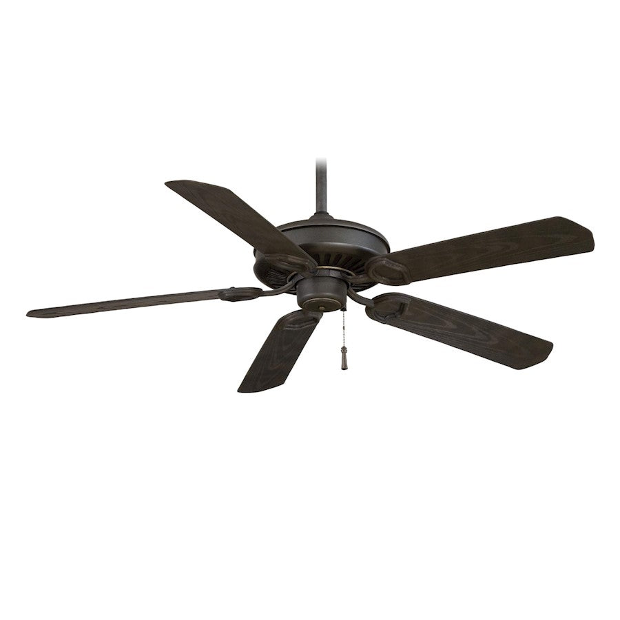 Minka Aire Sundowner 54in Ceiling Fan | Black Iron with Aged Iron Accents | Covered Patio & Outdoor | 54 x 54 x 12 in | Model F589-BI-AI