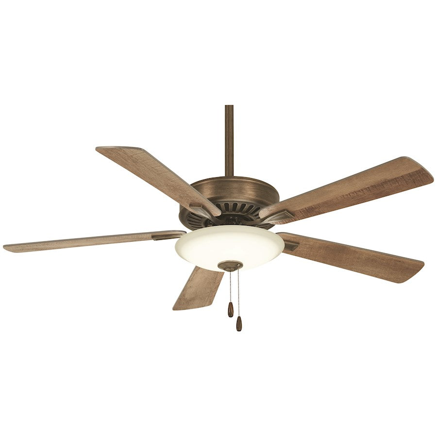 Minka Aire Contractor Uni-Pack LED 52in Ceiling Fan | Traditional Heirloom Bronze | Living Room & Bedroom | 52 x 52 x 14 in | Model F656L-HBZ