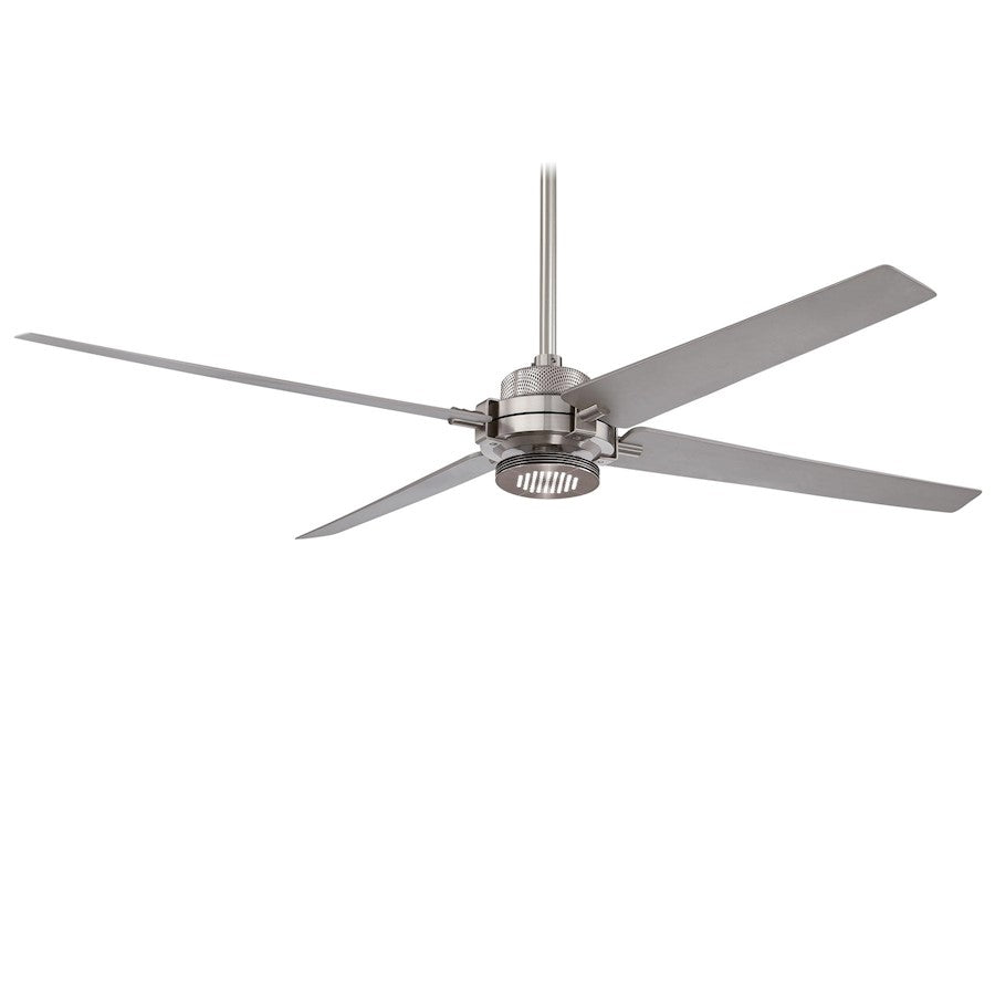Minka Aire Spectre 60in Ceiling Fan | Industrial Brushed Nickel and Silver Finish | Living Room & Bedroom | 60 x 60 x 13 in | Model F726-BN-SL