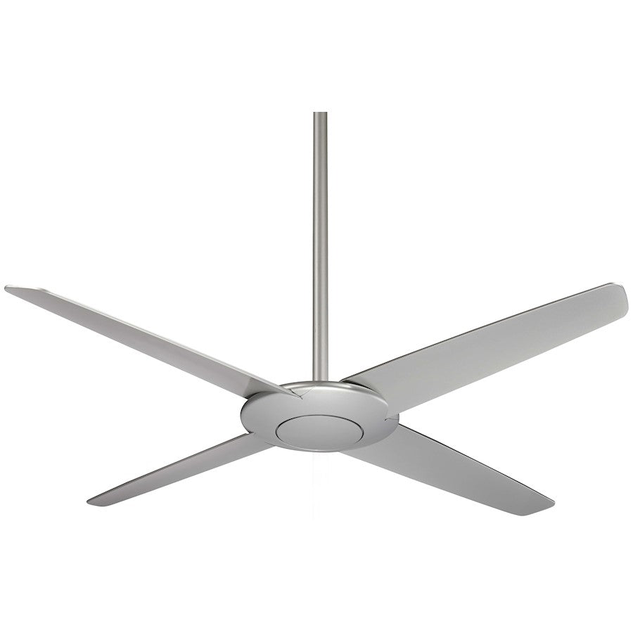 Minka Aire Pancake 52in Ceiling Fan | Silver Contemporary Low Profile | Bedroom & Living Room | 52 x 52 x 10 in | Model F738-SL
