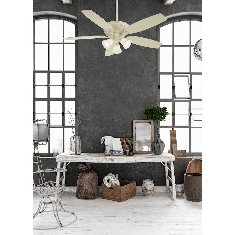 Minka Aire Classica 54in Ceiling Fan | Traditional Provencal Blanc | Living Room & Dining Room | 54 x 54 x 18 in | Model F759-PBL
