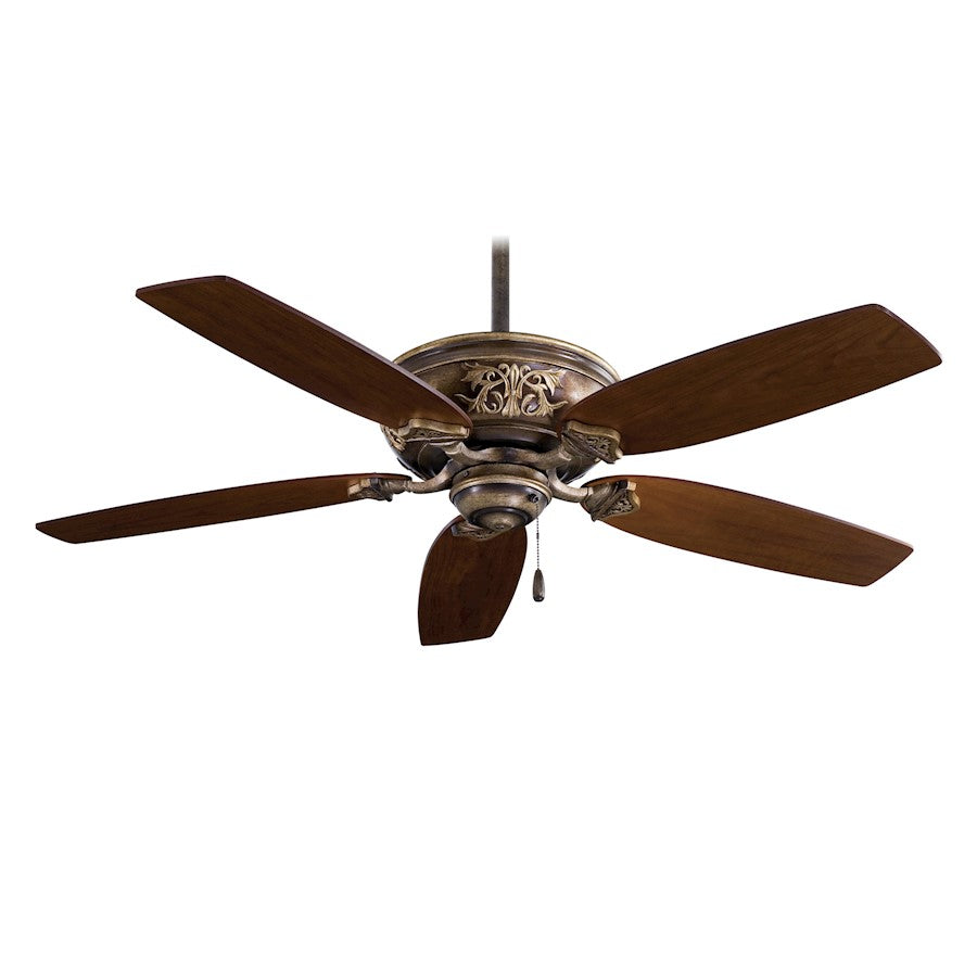 Minka Aire Classica LED 54in 5-Blade Ceiling Fan | Traditional Provencal Blanc and Frosted White Glass | Living Room & Dining Room | Model F759L-PBL