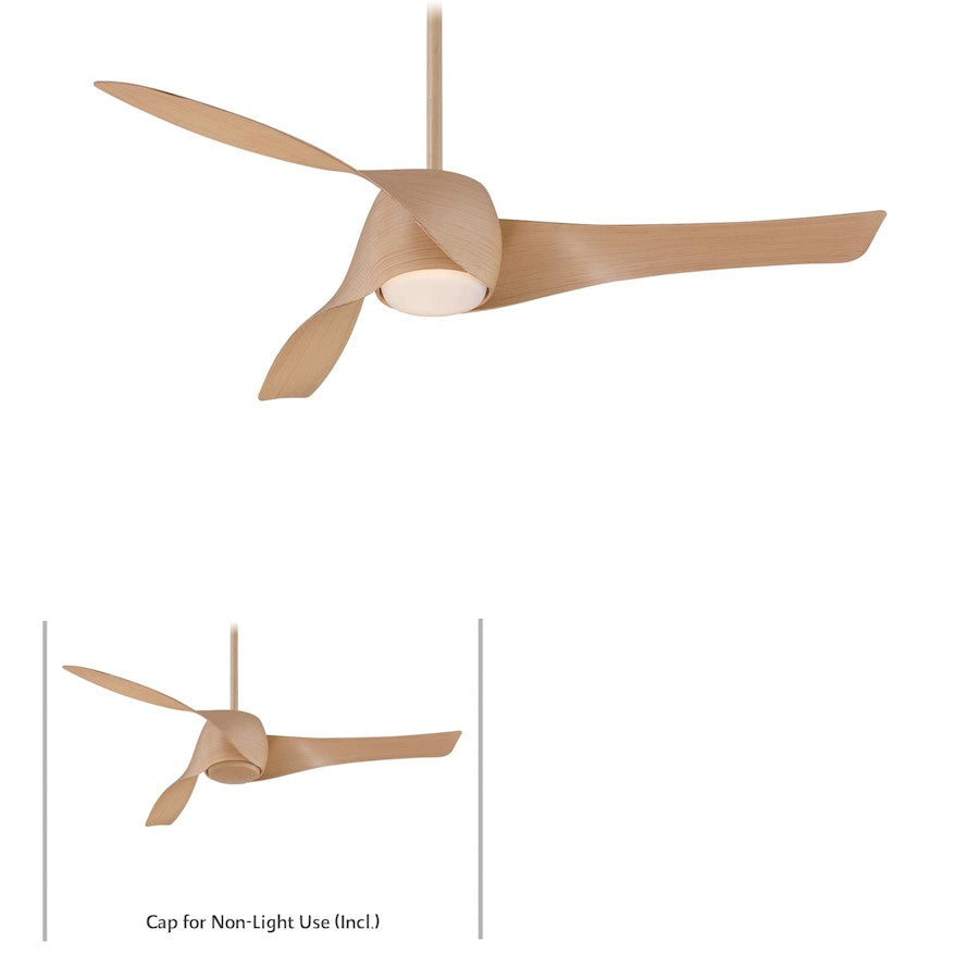 Minka Aire Artemis 58in LED Ceiling Fan | Transitional Maple Flying Vanes | Living Room & Bedroom | 58 x 58 x 13 in | Model F803L-MP