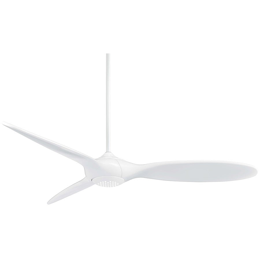 Minka Aire Force 60in Ceiling Fan with LED Light | Contemporary White | Living Room & Bedroom | 60 x 60 x 14 in | Model F838L-WH